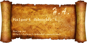 Halpert Adeodát névjegykártya